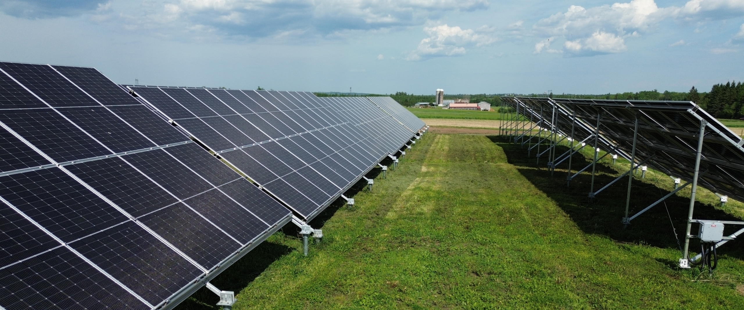 Fixed ground mounted NOREASTER solar arrays on farmland